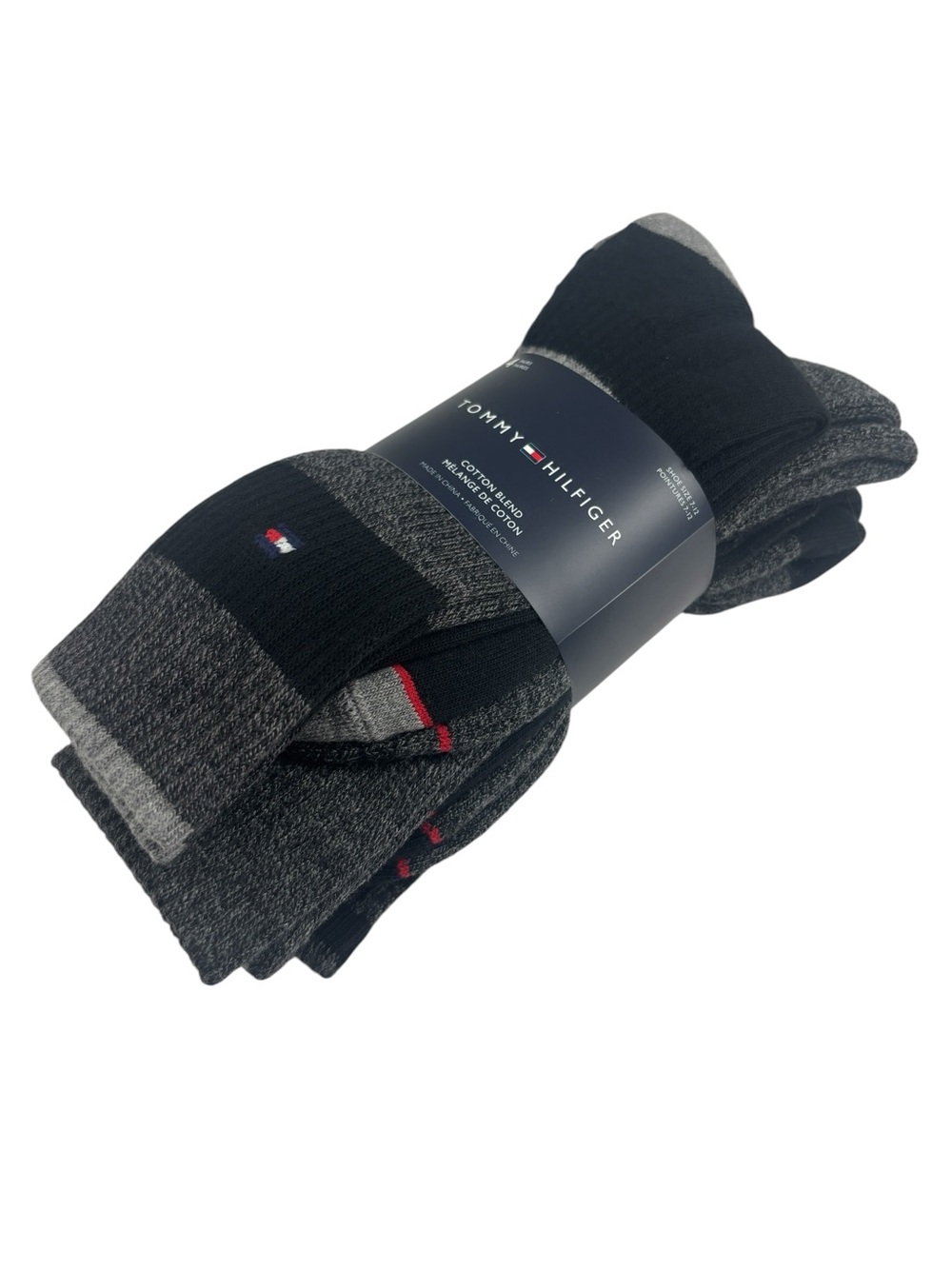 Tommy Hilfiger Men’s 4 Pairs Cotton Blend Crew Socks Shoe Size 7-12 NWT